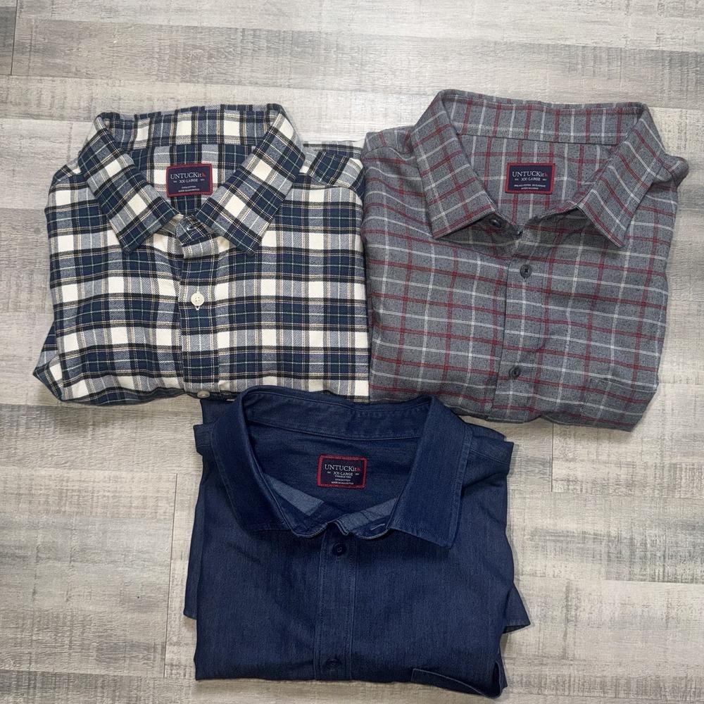 UNTUCKit Button Down Shirt Mens XXL Wrinkle Free Regular Excellent Lot Of 3